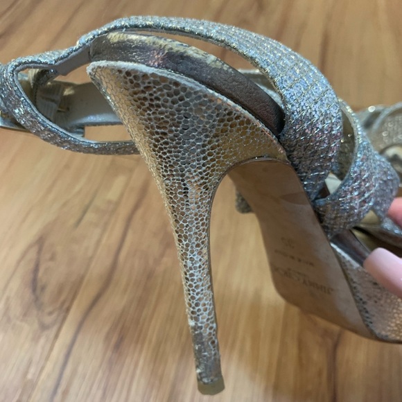 Jimmy Choo Vamp Glitter Crossing-straps Sandals - Picture 7 of 15